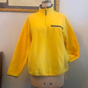 Old Navy yellow fleece pullover with navy trim